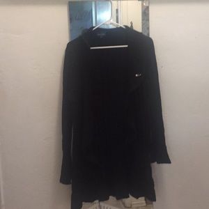 Black yarn sweater knee length